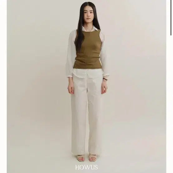 [BUNJANG] HOS Add Sheer Blouse (Ivory) / 호와스 add sheer boluse (ivory)