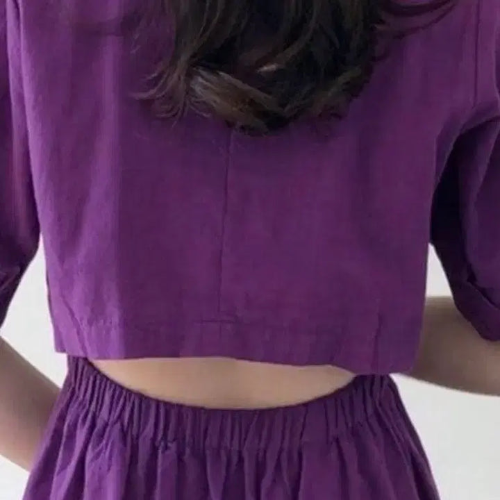 [BUNJANG] Linen Purple Long Dress / 새상품:) 린넨 퍼플 반팔 롱 원피스