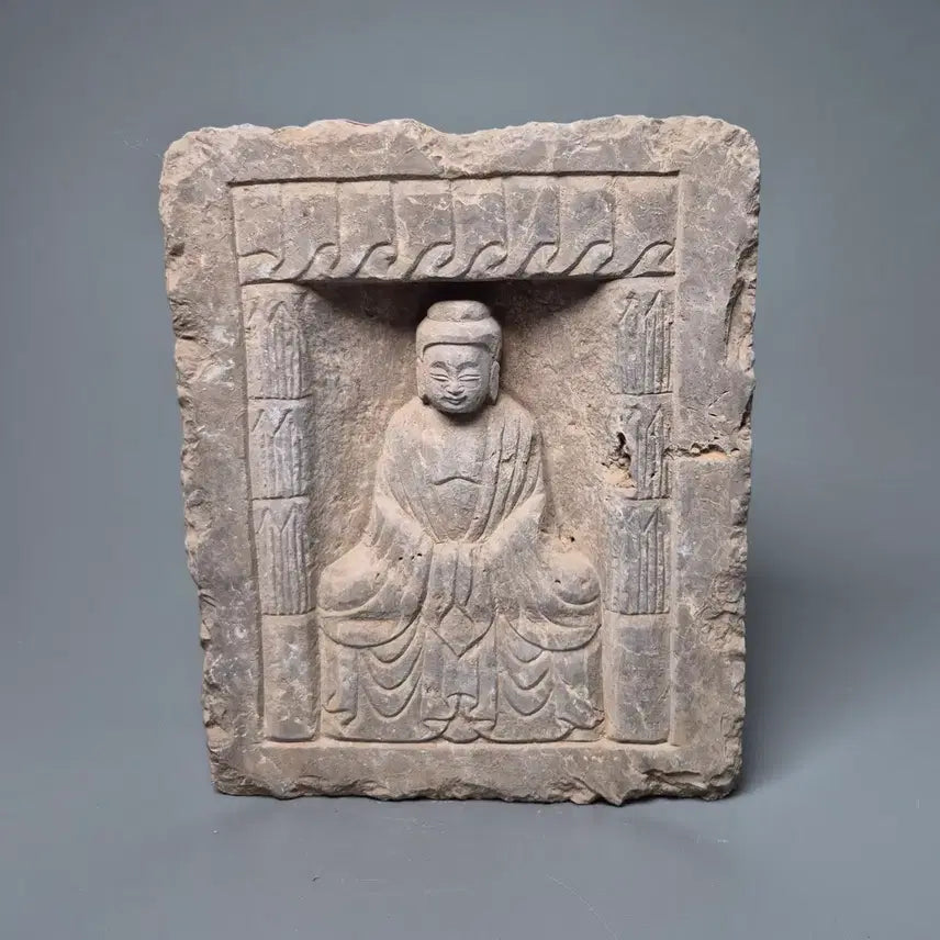 [BUNJANG] North Wei Stone Seated Bodhisattva Figure, Buddhist Statue, Antique Art Collectible / 북위 석조 보살 좌상 비상 석불 불교 불상 골동품 고미술품 수집품