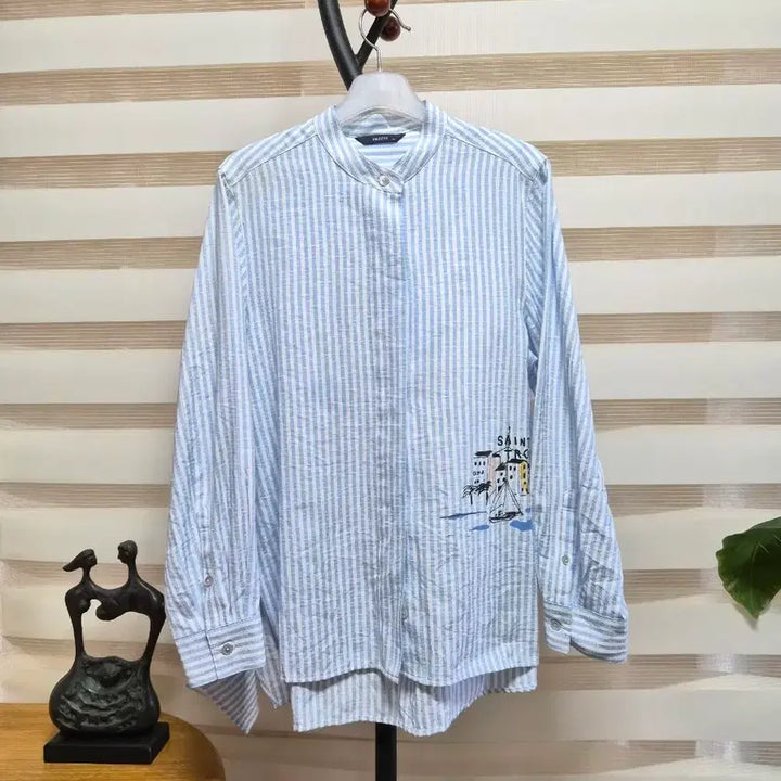 [BUNJANG] Hazzys Sky Blue Stripe Shirt / 택포)Hazzys 하늘색 스트라이프 셔츠