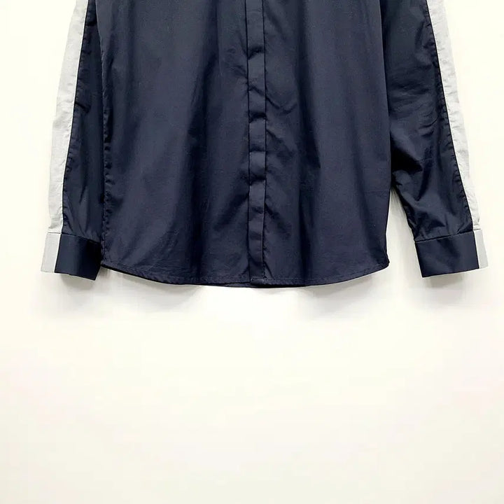 [BUNJANG] Emporio Armani Slim Fit Side Line Shirt Navy (M) / 엠포리오 아르마니 정품 사이드라인 슬림핏 셔츠 네이비 (M)