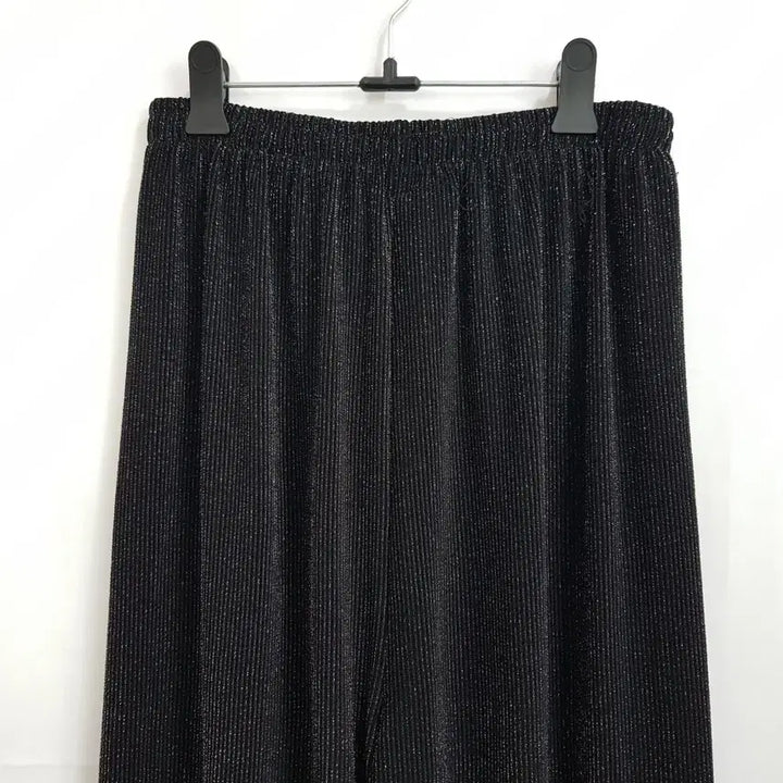 [SOLD OUT] 빈티지 밴딩 검정 반짝이 골지 와이드 바지 여F Q399