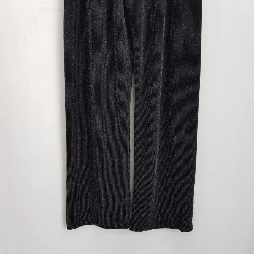 [SOLD OUT] 빈티지 밴딩 검정 반짝이 골지 와이드 바지 여F Q399