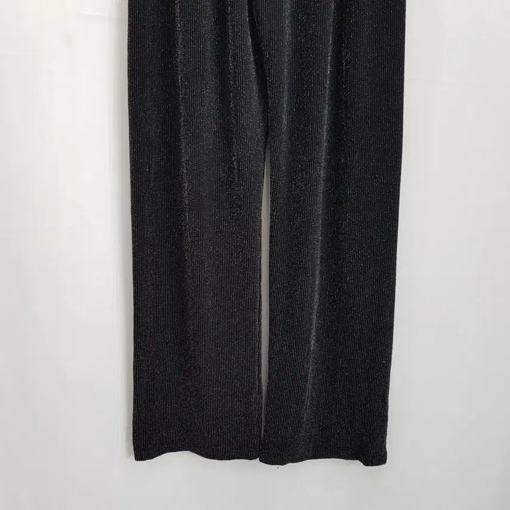 [SOLD OUT] 빈티지 밴딩 검정 반짝이 골지 와이드 바지 여F Q399