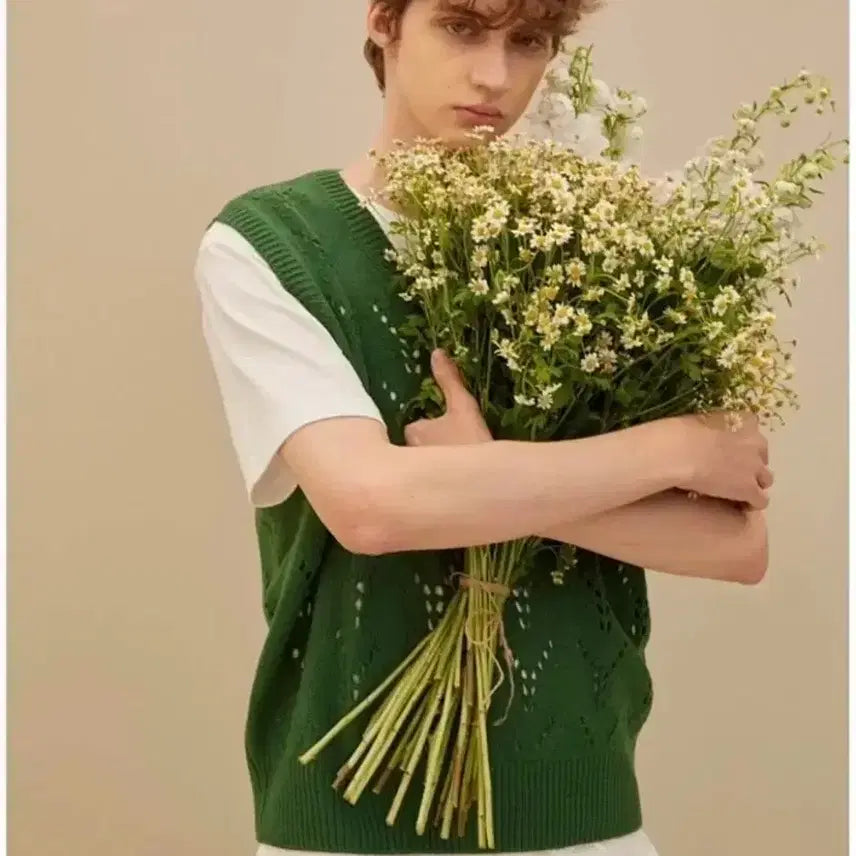 [BUNJANG] stu Knit Vest Green / stu 니트 베스트 그린