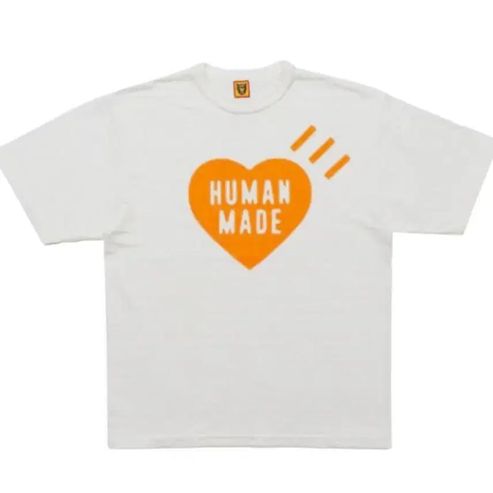 [BUNJANG] Human Made Heart T-shirt White Orange [XL] / 휴먼 메이드 하트 티셔츠 화이트 오렌지 [XL]