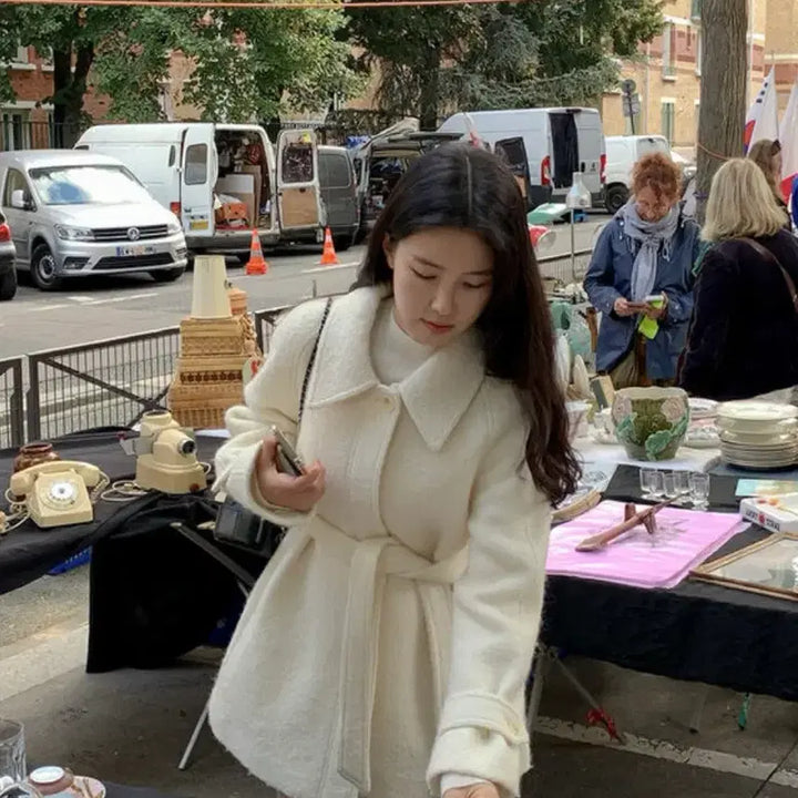 [BUNJANG] Premium Boucle Half Coat / 프리미엄 부클 하프코트