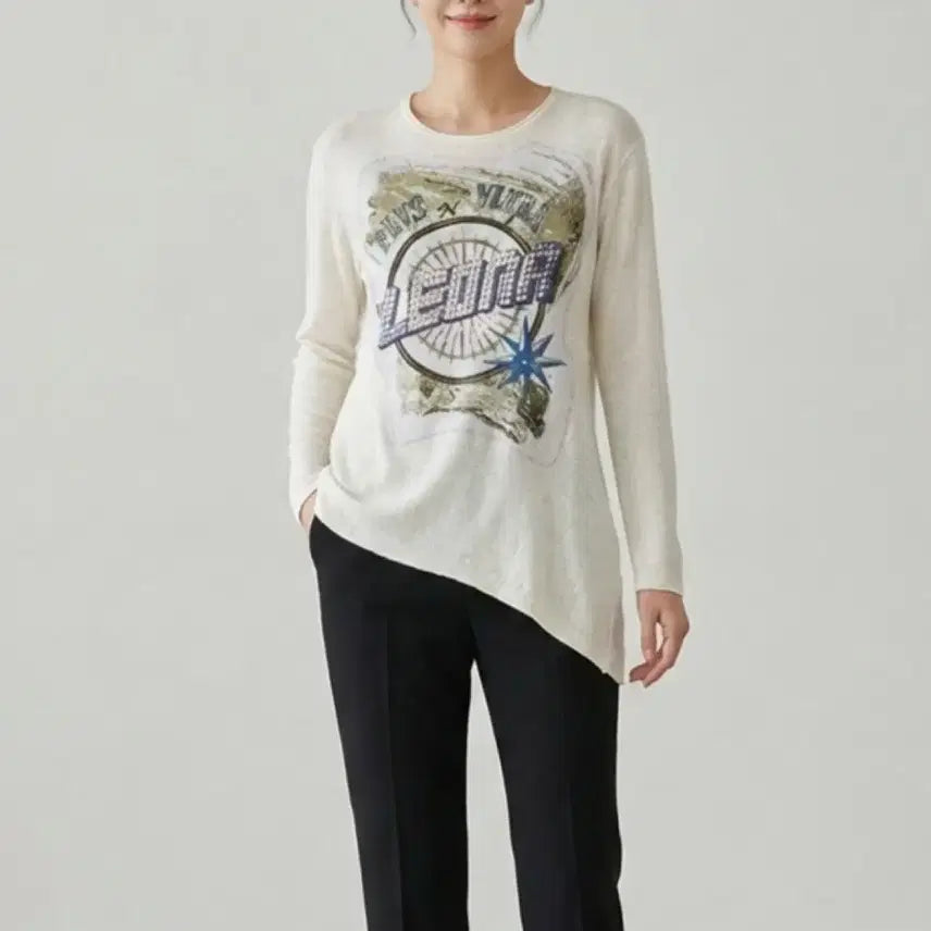 [BUNJANG] Time Postmodern Line Graphic Knit Sweater / [55]타임 포스트모던 라인 그래픽 니트