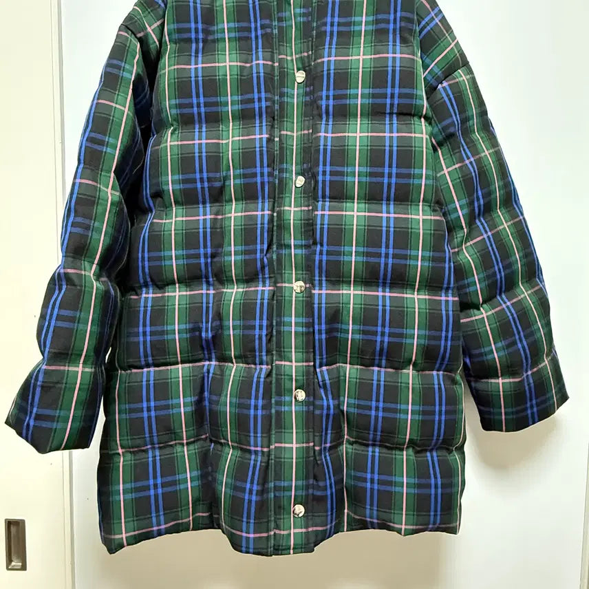 [BUNJANG] MSGM Check Pattern Long Down Padded Jacket / MSGM 체크 롱패딩