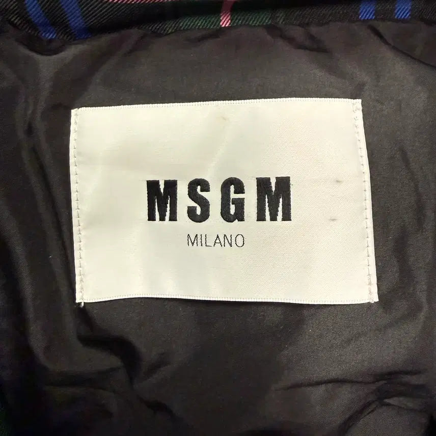 [BUNJANG] MSGM Check Pattern Long Down Padded Jacket / MSGM 체크 롱패딩