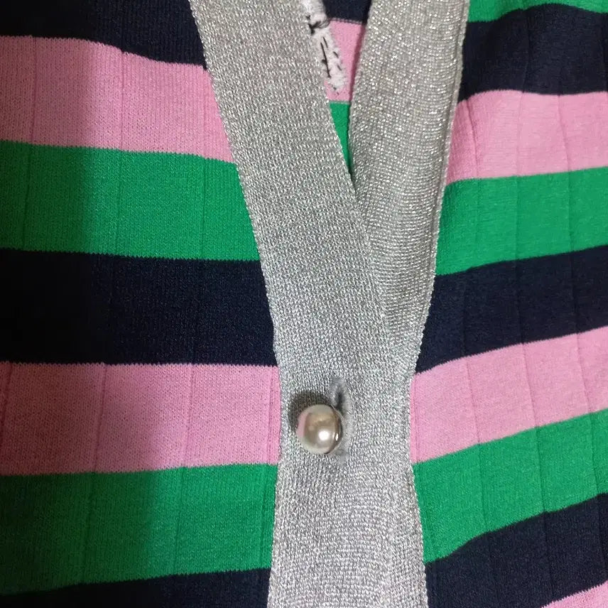 [BUNJANG] HANSUM Form the Store Silver Bead Pearl Button Long Cardigan / 한섬 폼더스토어 은사 비즈   진주단추  롱  가디간(뒷면예뻐요)
