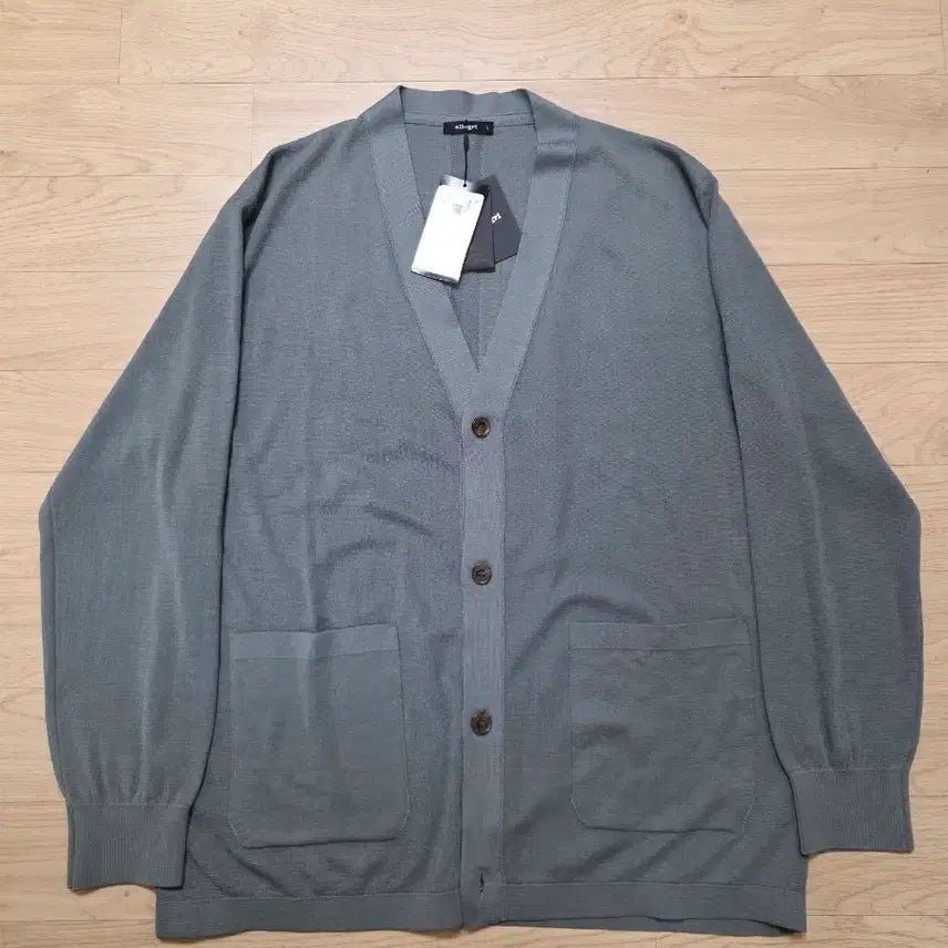 [BUNJANG] Allegri Silk Blend Cardigan L Blue Gray / 알레그리 실크 가디건 L 105 세미오버 블루그레이 정가 49만원 새제품