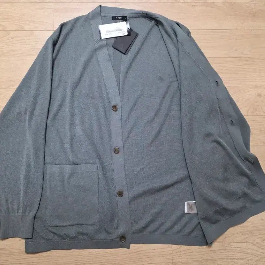 [BUNJANG] Allegri Silk Blend Cardigan L Blue Gray / 알레그리 실크 가디건 L 105 세미오버 블루그레이 정가 49만원 새제품