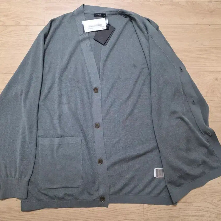 [BUNJANG] Allegri Silk Blend Cardigan L Blue Gray / 알레그리 실크 가디건 L 105 세미오버 블루그레이 정가 49만원 새제품
