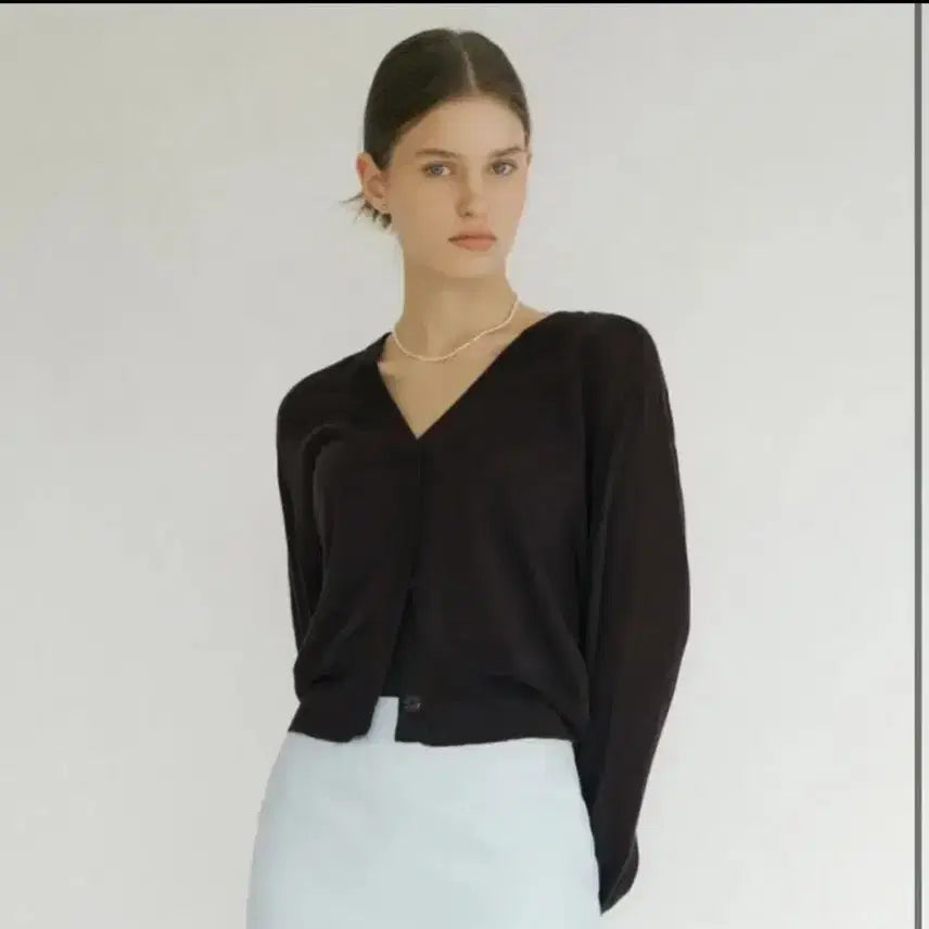 [BUNJANG] Sienne Mini Cardigan (Deep Brown) / 시에 썸미니 가디건 딥브라운색상