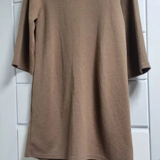 [BUNJANG] Brown Ribbed Mini Dress / 브라운 골지 반팔 미니 원피스F