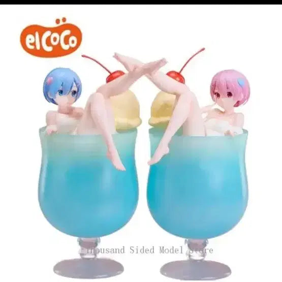 [BUNJANG] Elcoco Cream Soda Rem &amp; Ram Figure Set / 리제로 렘람 크림소다 피규어 일괄