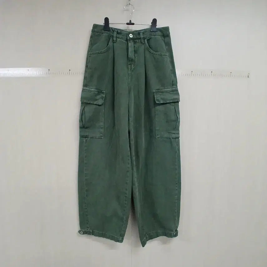 [SOLD OUT] 빈티지 그린 카고 와이드 팬츠