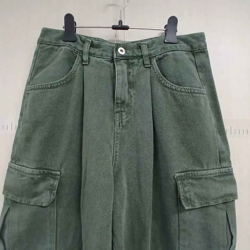 [SOLD OUT] 빈티지 그린 카고 와이드 팬츠
