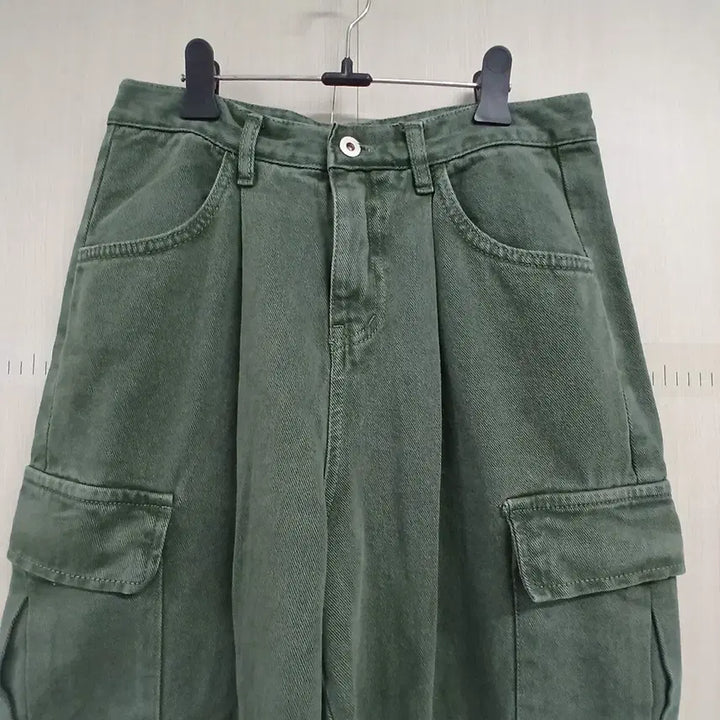 [SOLD OUT] 빈티지 그린 카고 와이드 팬츠