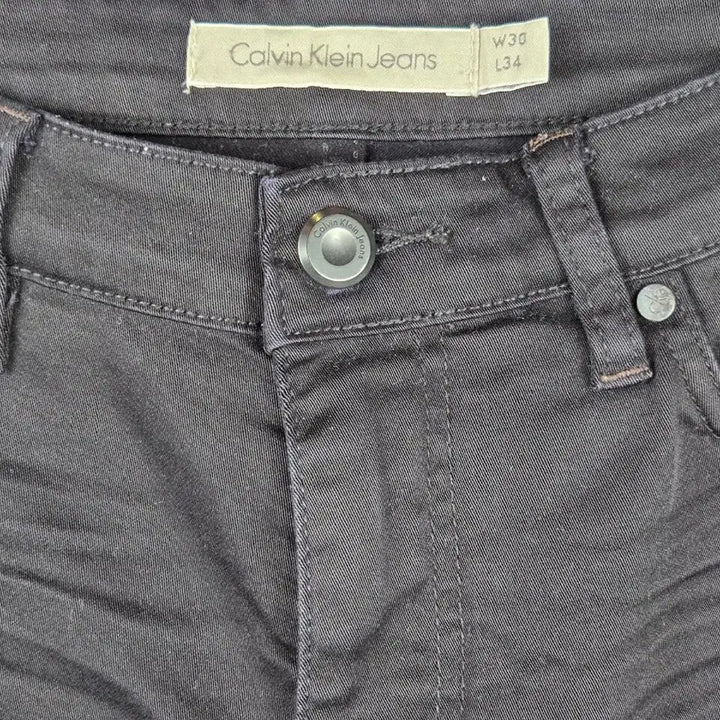 [BUNJANG] Calvin Klein Slim Straight Black Jeans / [무료배송]CK 켈빈클라인 30x34 남성 스판 슬림일자 블랙 팬츠 바지