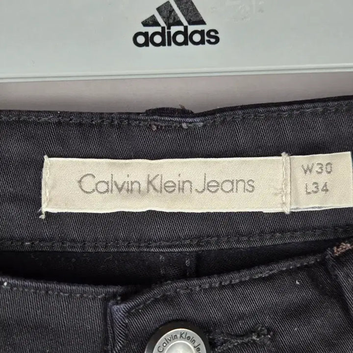 [BUNJANG] Calvin Klein Slim Straight Black Jeans / [무료배송]CK 켈빈클라인 30x34 남성 스판 슬림일자 블랙 팬츠 바지