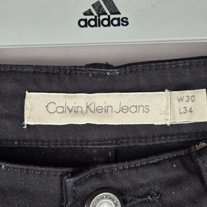[BUNJANG] Calvin Klein Slim Straight Black Jeans / [무료배송]CK 켈빈클라인 30x34 남성 스판 슬림일자 블랙 팬츠 바지