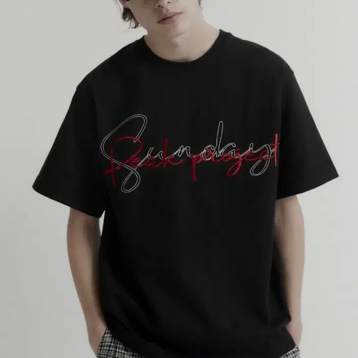 [BUNJANG] Pic Project Embroidered Logo Oversized T-shirt / (구매가6만) 픽프로젝트 자수로고 오버핏 반팔티셔츠