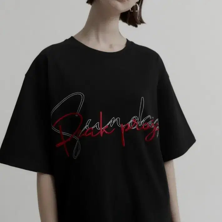 [BUNJANG] Pic Project Embroidered Logo Oversized T-shirt / (구매가6만) 픽프로젝트 자수로고 오버핏 반팔티셔츠