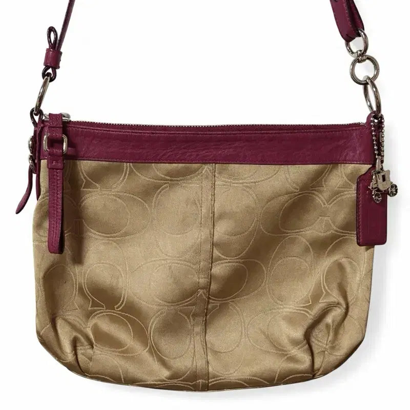 [BUNJANG] Coach Raspberry Pink Signature Y2K Shoulder Bag / 코치 라즈베리핑크 시그니처 Y2K 숄더백