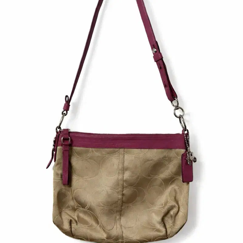 [BUNJANG] Coach Raspberry Pink Signature Y2K Shoulder Bag / 코치 라즈베리핑크 시그니처 Y2K 숄더백