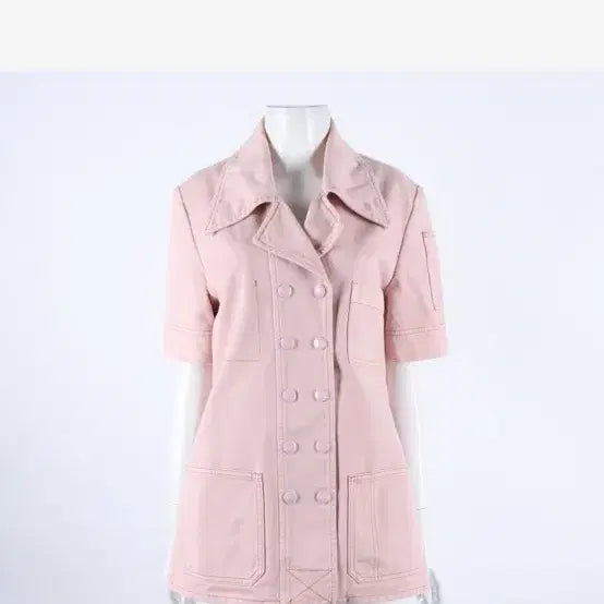 [BUNJANG] Fendi Pink Denim Short Sleeve Jacket / 펜디 핑크 데님 반팔 자켓 38 정품