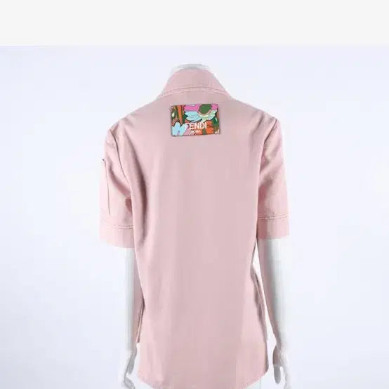 [BUNJANG] Fendi Pink Denim Short Sleeve Jacket / 펜디 핑크 데님 반팔 자켓 38 정품