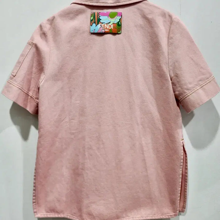 [BUNJANG] Fendi Pink Denim Short Sleeve Jacket / 펜디 핑크 데님 반팔 자켓 38 정품