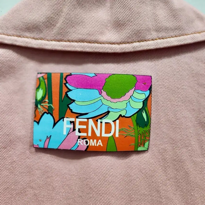 [BUNJANG] Fendi Pink Denim Short Sleeve Jacket / 펜디 핑크 데님 반팔 자켓 38 정품