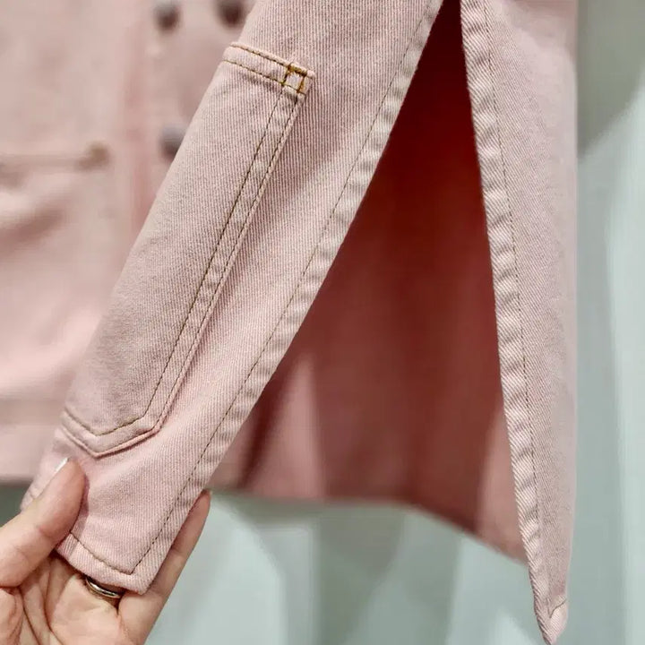 [BUNJANG] Fendi Pink Denim Short Sleeve Jacket / 펜디 핑크 데님 반팔 자켓 38 정품