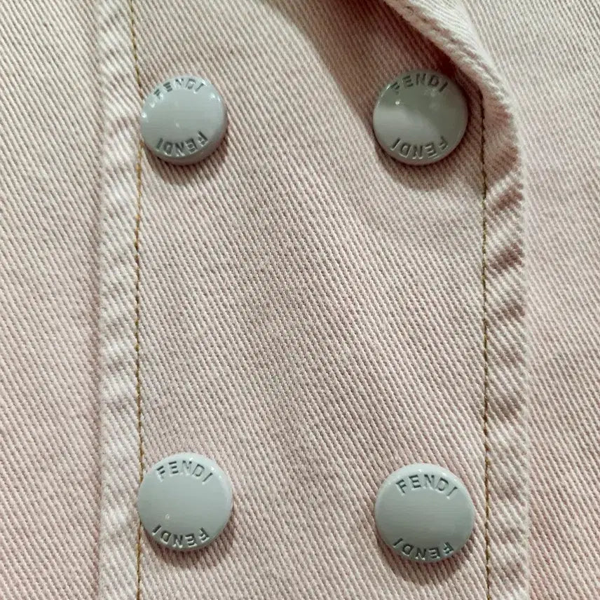 [BUNJANG] Fendi Pink Denim Short Sleeve Jacket / 펜디 핑크 데님 반팔 자켓 38 정품