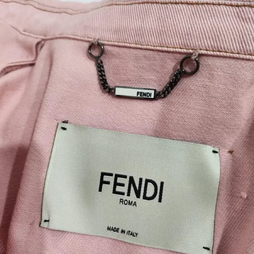[BUNJANG] Fendi Pink Denim Short Sleeve Jacket / 펜디 핑크 데님 반팔 자켓 38 정품