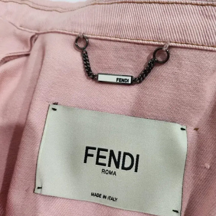 [BUNJANG] Fendi Pink Denim Short Sleeve Jacket / 펜디 핑크 데님 반팔 자켓 38 정품