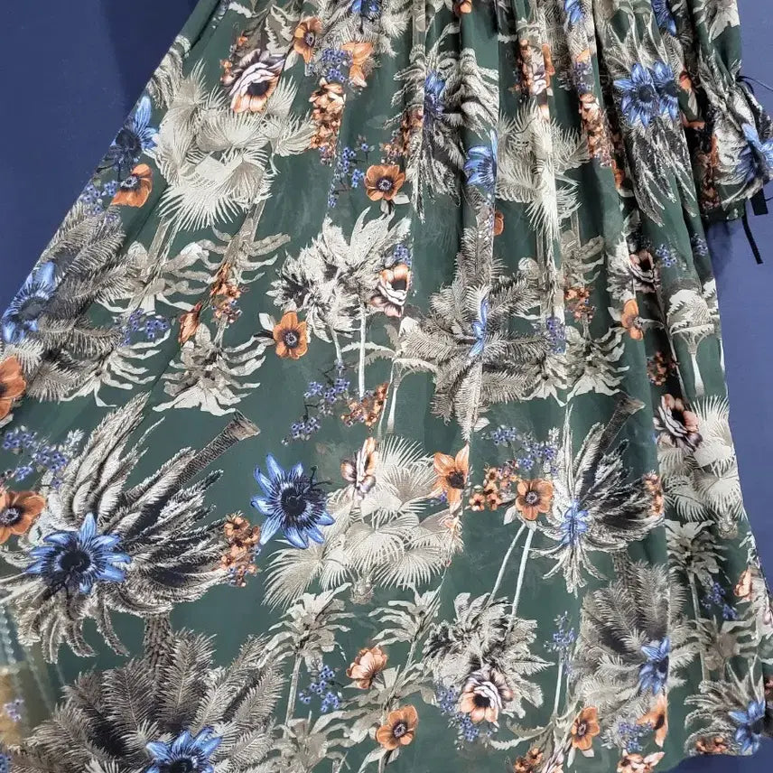 [BUNJANG] Floral Chiffon See-Through Dress / 플라워 쉬폰 시스루