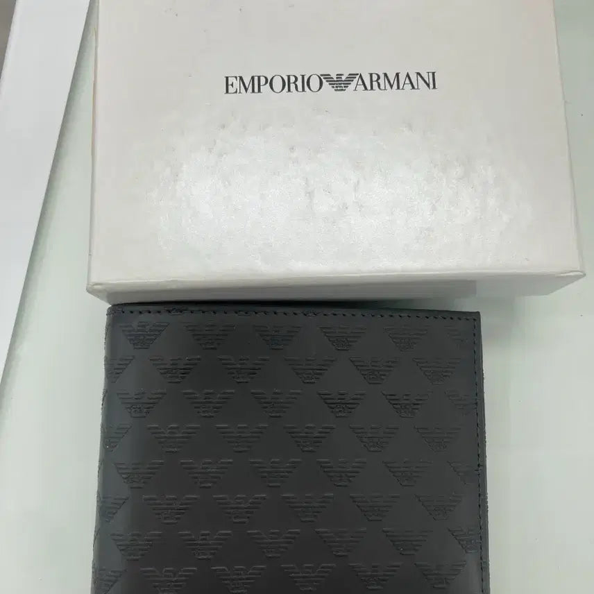[BUNJANG] Emporio Armani Gray Bifold Wallet / 엠포리오 아르마니 반지갑 그레이