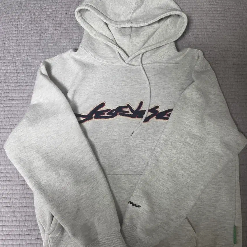[BUNJANG] YesEyeSee Yes Sign Logo Hoodie Light Gray M / 예스아이씨 예스 사인 로고 후디 라이트 그레이 M