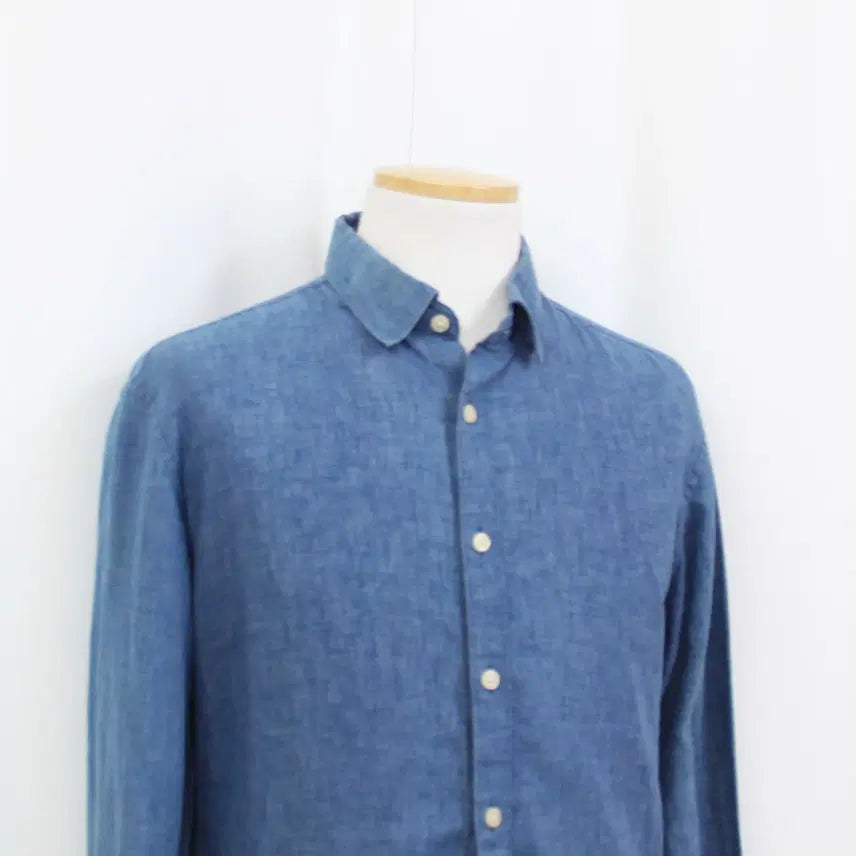 [BUNJANG] BRENTWOOD Linen Denim Shirt (100) for Men / [정품] 브렌우드 남성 마 데님 셔츠 남방 (100) 상상샵