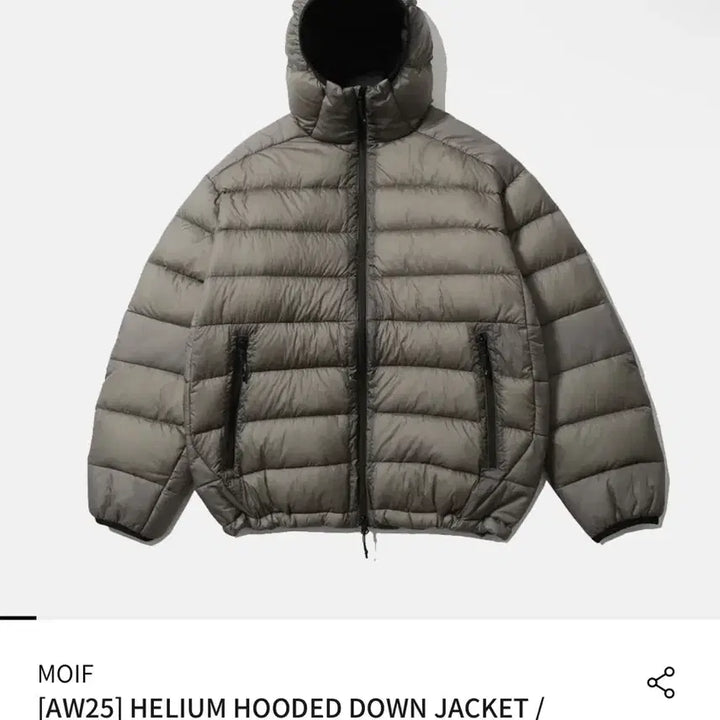 [BUNJANG] Moif Helium Hooded Down Jacket Sheer Olive Size 1 / 모이프 헬리움 후드 다운 자켓 시어 올리브 1사이즈