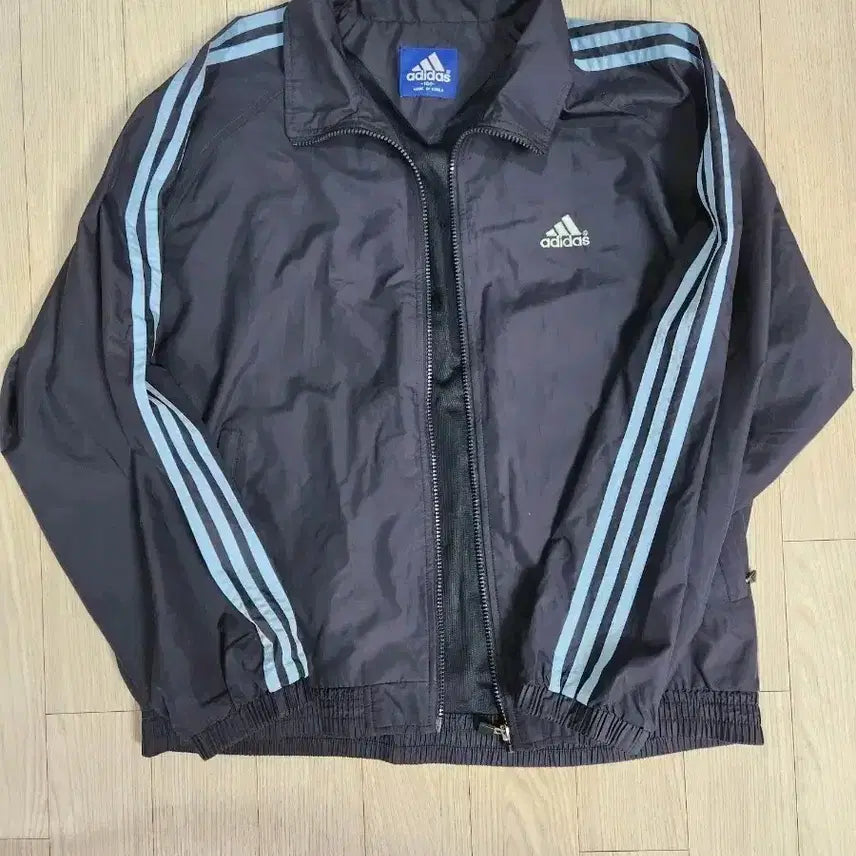 [BUNJANG] Adidas Navy 3-Stripes Windbreaker Training Jacket / 아디다스 네이비 바람막이 3선 트레이닝