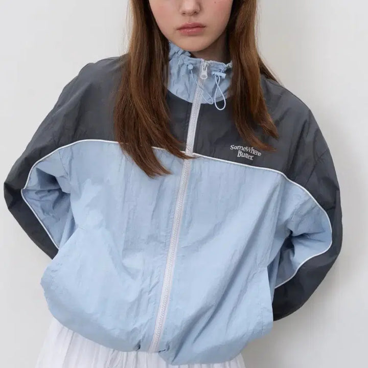 [BUNJANG] Somewherebut Better Windbreaker Jacket / (새제품) 썸웨어버터 바람막이 블루/그레이