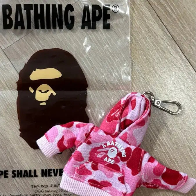 [BUNJANG] BAPE ABC Pink Camo Hoodie Keyring / 베이프 ABC 핑크 카모 후드 키링