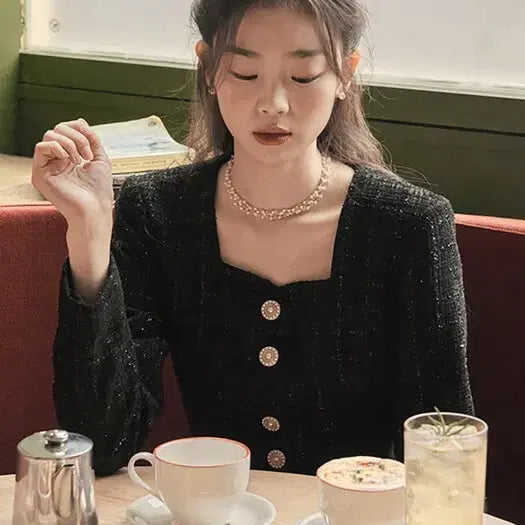 [BUNJANG] Floome Heart Tweed Dress / 플로움 하트트위드 원피스