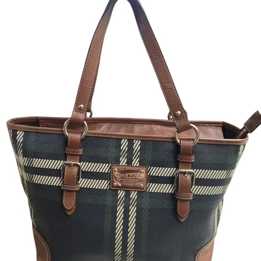 [BUNJANG] Beanpole Check Pattern Tote Bag Shoulder Bag / 빈폴 체크무늬 토트백 숄더백