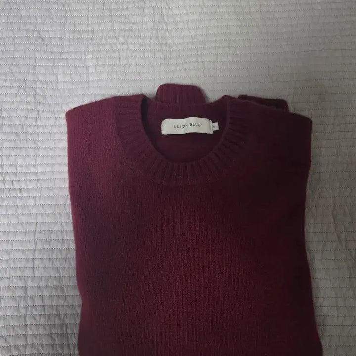 [BUNJANG] Union Blue Cashmere Wool Knit Burgundy M Size / 유니온블루 캐시미어 울 니트 버건디 M사이즈